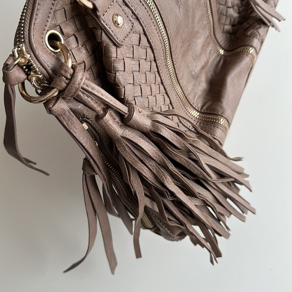 Urban Expressions 15X10 large brown braided tassel purse nwot - Picture 10 of 11